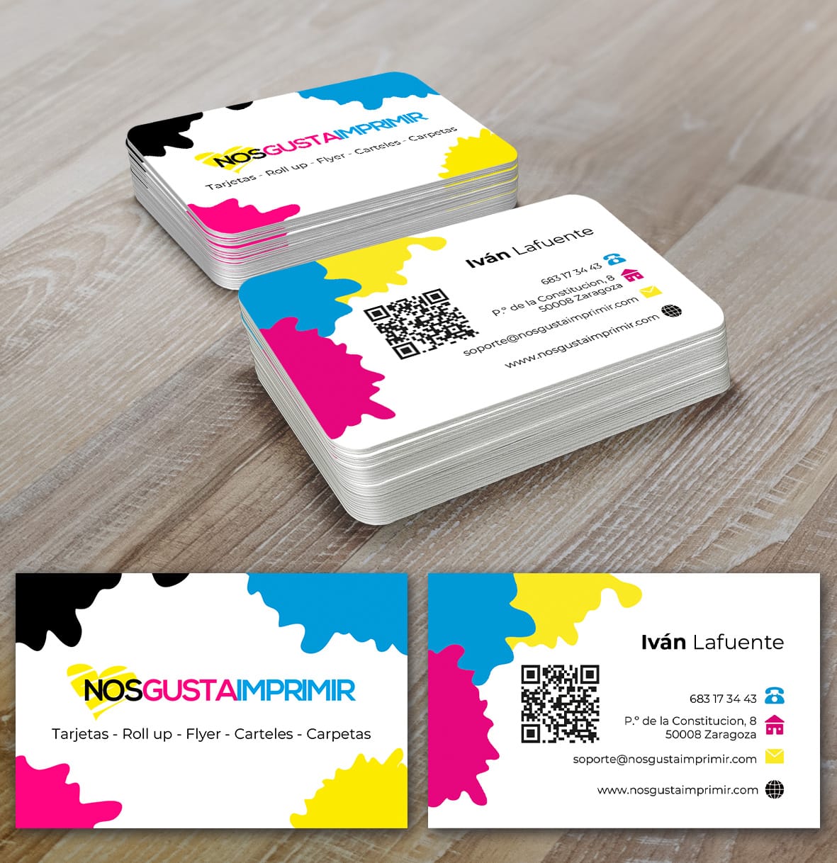 1.000 Tarjetas de visita 300 grms - Imagen 2