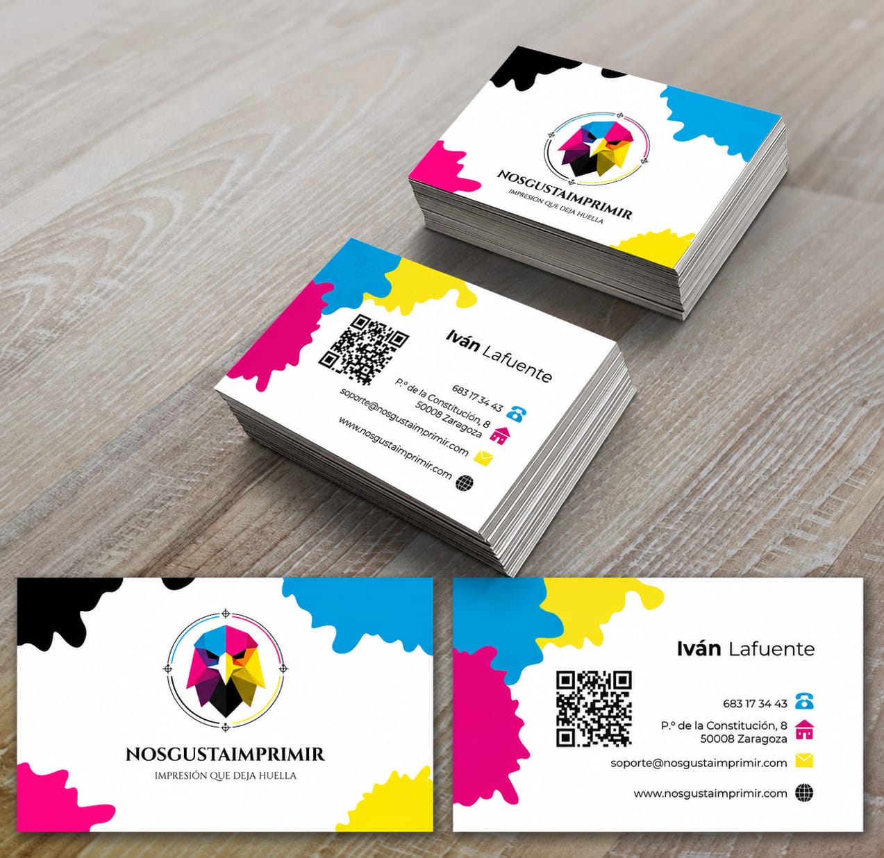 1.000 Tarjetas de visita 300 grms