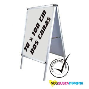 Caballete 100x70 aluminio 2 caras con diseño