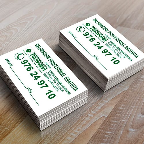 1.000 Pegatinas papel tarjeta de visita Tecnocasa