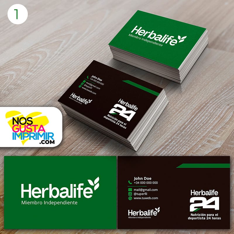 1.000 Tarjetas de visita Herbalife 300 grms